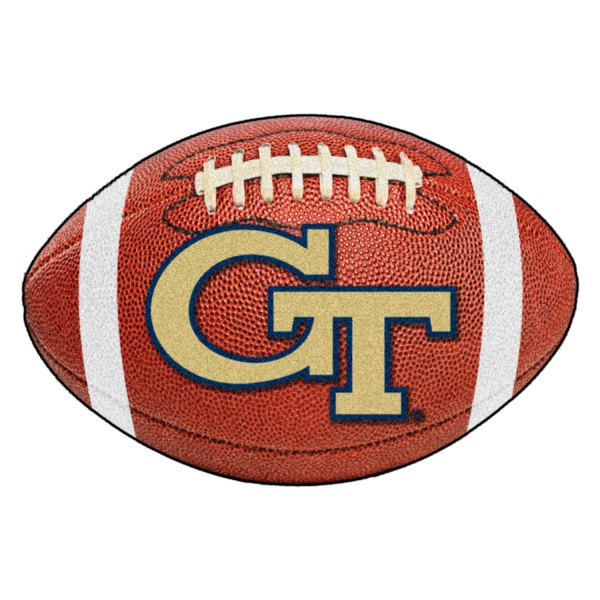 FanMats® - Georgia Tech 20.5" x 32.5" Nylon Face Football Ball Floor Mat with "GT" Logo