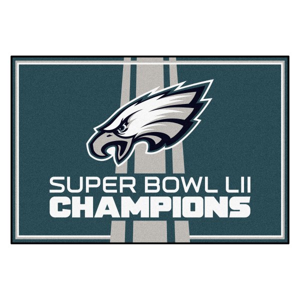 FanMats® - Philadelphia Eagles 60" x 96" Nylon Face Ultra Plush Floor Rug with "Super Bowl LII Champions" Logo