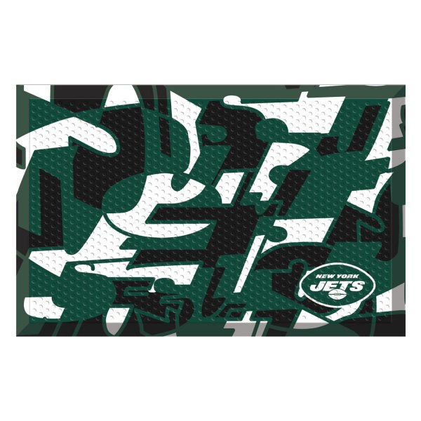 FanMats® - "X-Fit" New York Jets 19" x 30" Rubber Scraper Door Mat