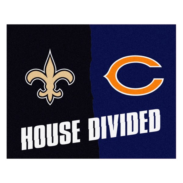 FanMats® - New Orleans Saints/Chicago Bears 33.75" x 42.5" Nylon Face House Divided Floor Mat