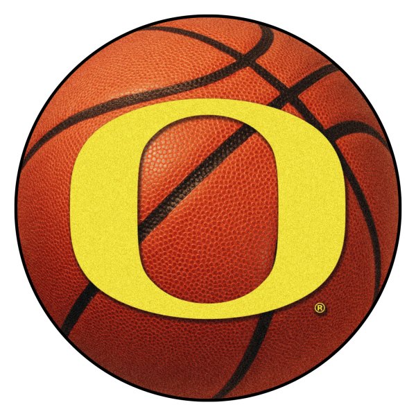 FanMats® - University of Oregon 27" Dia Nylon Face Basketball Ball Floor Mat with "O" Logo