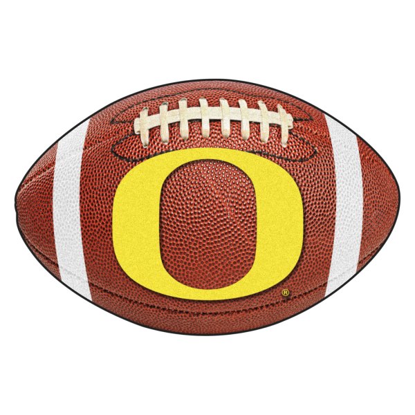 FanMats® - University of Oregon 20.5" x 32.5" Nylon Face Football Ball Floor Mat with "O" Logo
