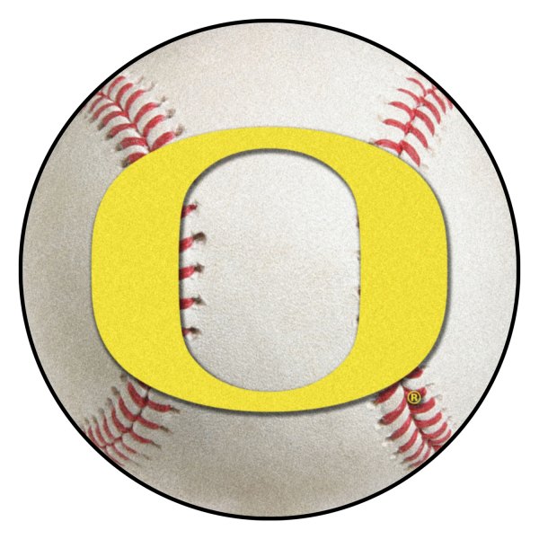 FanMats® - University of Oregon 27" Dia Nylon Face Baseball Ball Floor Mat with "O" Logo