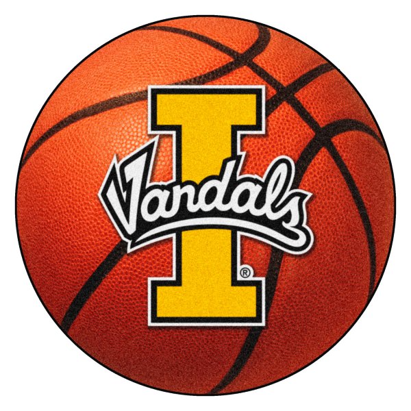 FanMats® - University of Idaho 27" Dia Nylon Face Basketball Ball Floor Mat with "I Vandals" Logo