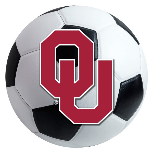 FanMats® - University of Oklahoma 27" Dia Nylon Face Soccer Ball Floor Mat with "OU" Logo