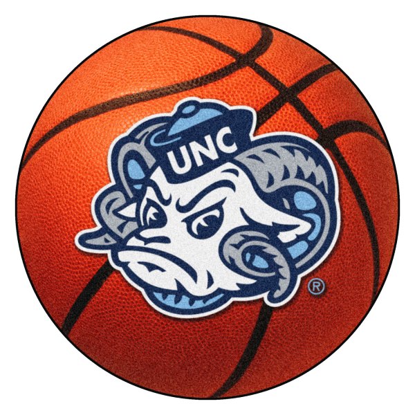 FanMats® - University of North Carolina (Chapel Hill) 27" Dia Nylon Face Basketball Ball Floor Mat with "Ram" Logo