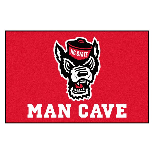 FanMats® - North Carolina State University 19" x 30" Nylon Face Man Cave Starter Mat with "Wolf" Logo