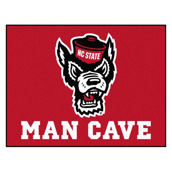 FanMats® - North Carolina State University 33.75" x 42.5" Nylon Face Man Cave All-Star Floor Mat with "Wolf" Logo