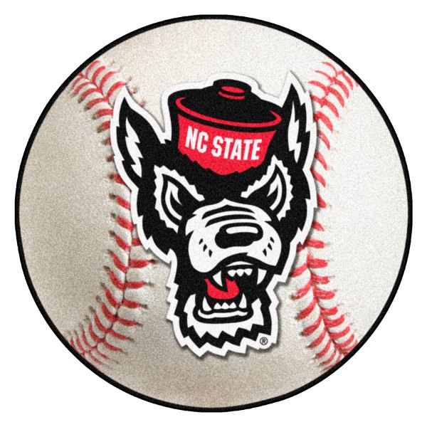 FanMats® - North Carolina State University 27" Dia Nylon Face Baseball Ball Floor Mat with "Wolf" Logo