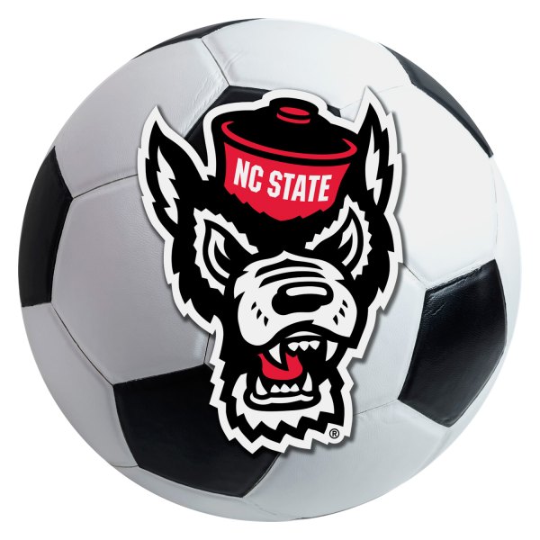 FanMats® - North Carolina State University 27" Dia Nylon Face Soccer Ball Floor Mat with "Wolf" Logo