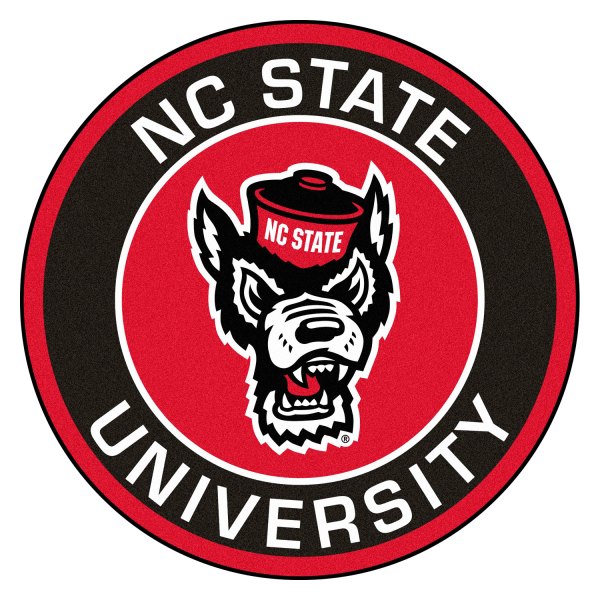 FanMats® - North Carolina State University 27" Dia Nylon Face Floor Mat with "Wolf" Logo