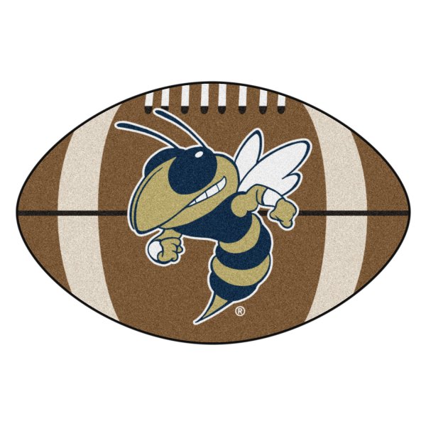 FanMats® - Georgia Tech 20.5" x 32.5" Nylon Face Football Ball Floor Mat with "Buzz" Logo