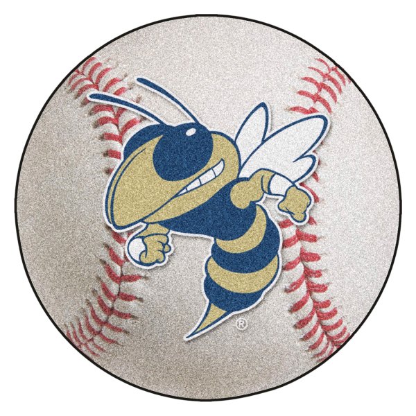 FanMats® - Georgia Tech 27" Dia Nylon Face Baseball Ball Floor Mat with "Buzz" Logo