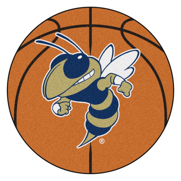 FanMats® - Georgia Tech 27" Dia Nylon Face Basketball Ball Floor Mat with "Buzz" Logo