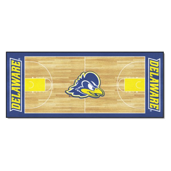 FanMats® - University of Delaware 30" x 72" Nylon Face Basketball Court Runner Mat with "Blue Hen" Logo