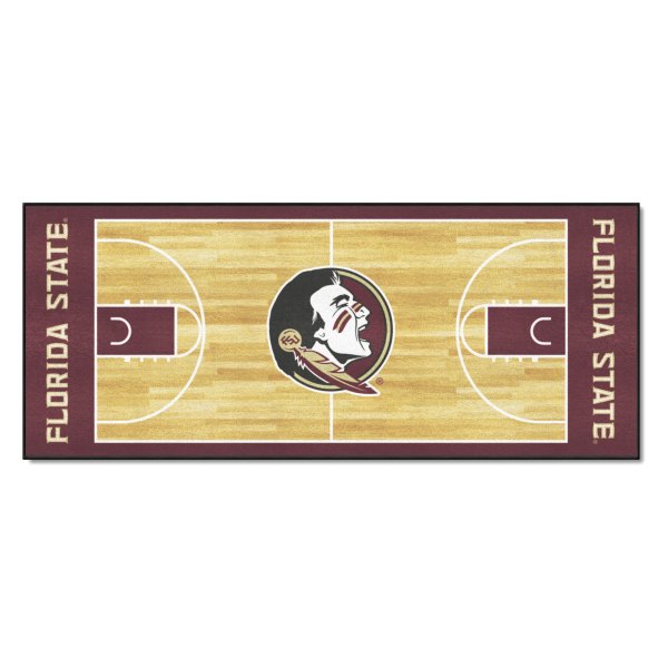 FanMats® - Florida State University 30" x 72" Nylon Face Basketball Court Runner Mat with "Seminole" Logo and Wordmark