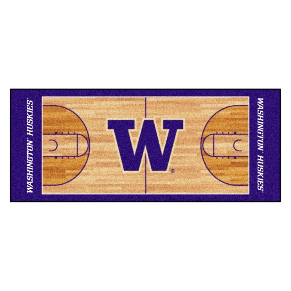 FanMats® - University of Washington 30" x 72" Nylon Face Basketball Court Runner Mat with "W" Logo & Wordmark
