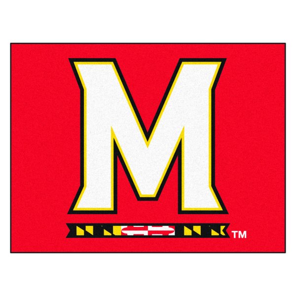 FanMats® - University of Maryland 33.75" x 42.5" Nylon Face All-Star Floor Mat with "M & Flag Strip" Logo