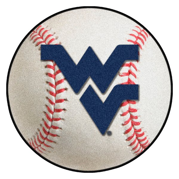 FanMats® - West Virginia University 27" Dia Nylon Face Baseball Ball Floor Mat with "WV" Logo