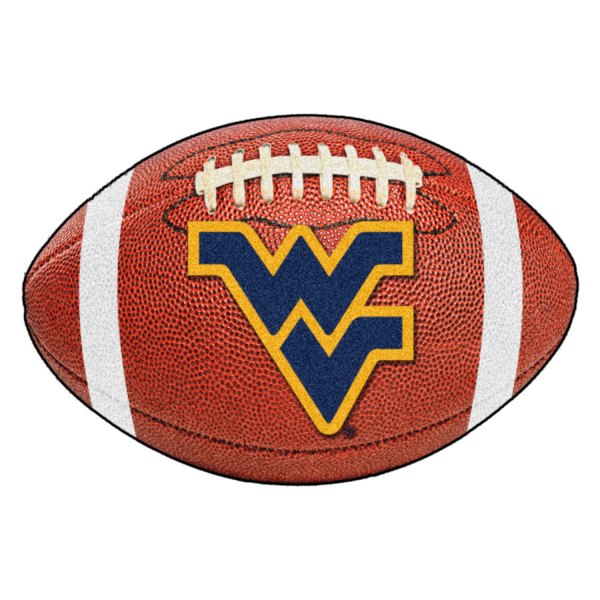 FanMats® - West Virginia University 20.5" x 32.5" Nylon Face Football Ball Floor Mat with "WV" Logo