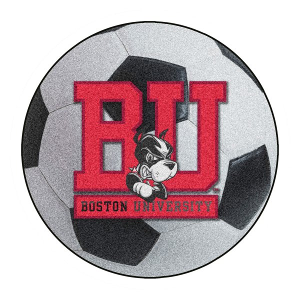 FanMats® - Boston University 27" Dia Nylon Face Soccer Ball Floor Mat with "Terrier" Logo