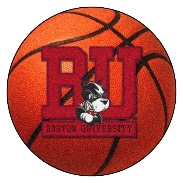 FanMats® - Boston University 27" Dia Nylon Face Basketball Ball Floor Mat with "Terrier BU" Logo
