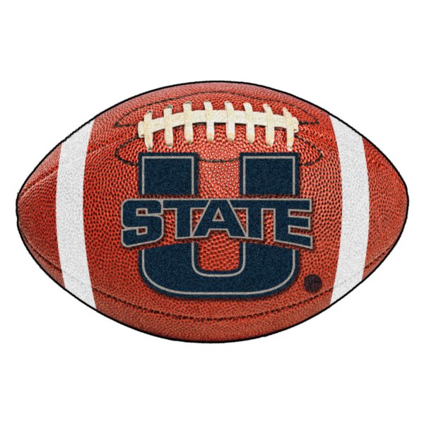 FanMats® - Utah State University 20.5" x 32.5" Nylon Face Football Ball Floor Mat with "U State" Logo