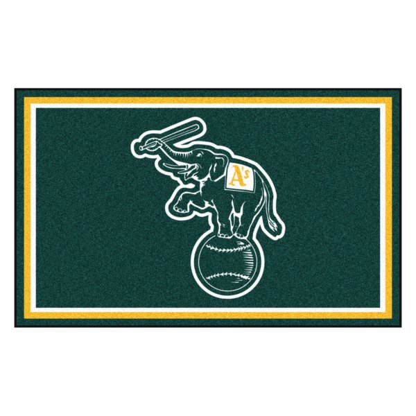 FanMats® - Oakland Athletics 48" x 72" Nylon Face Ultra Plush Floor Rug with "Elephant" Logo
