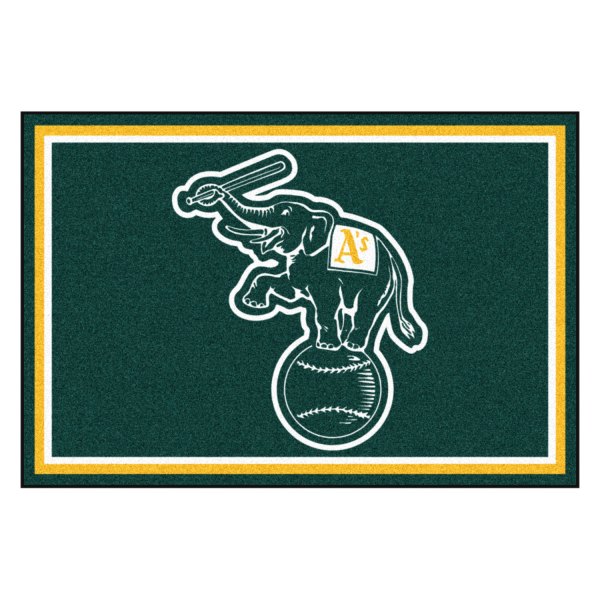 FanMats® - Oakland Athletics 60" x 96" Nylon Face Ultra Plush Floor Rug with "Elephant" Logo