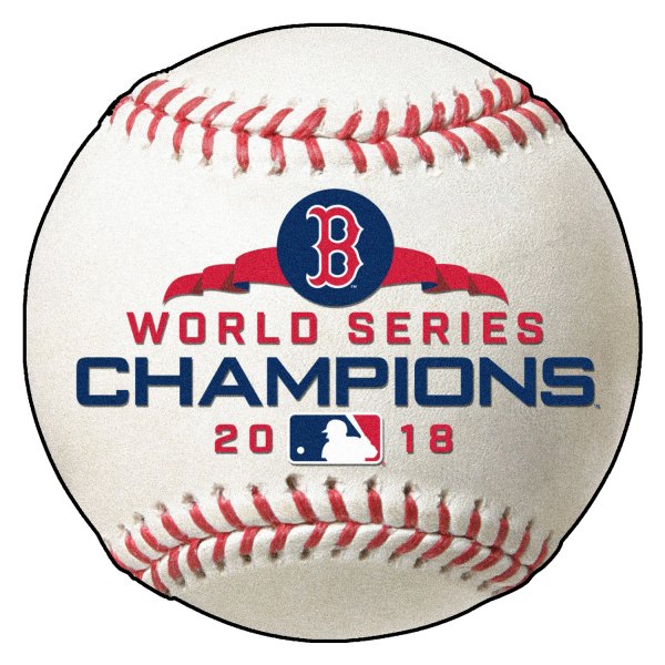 FanMats® - World Series Champions Boston Red Sox 27" Dia Nylon Face Baseball Ball Floor Mat with "2018 World Series Champions" Logo