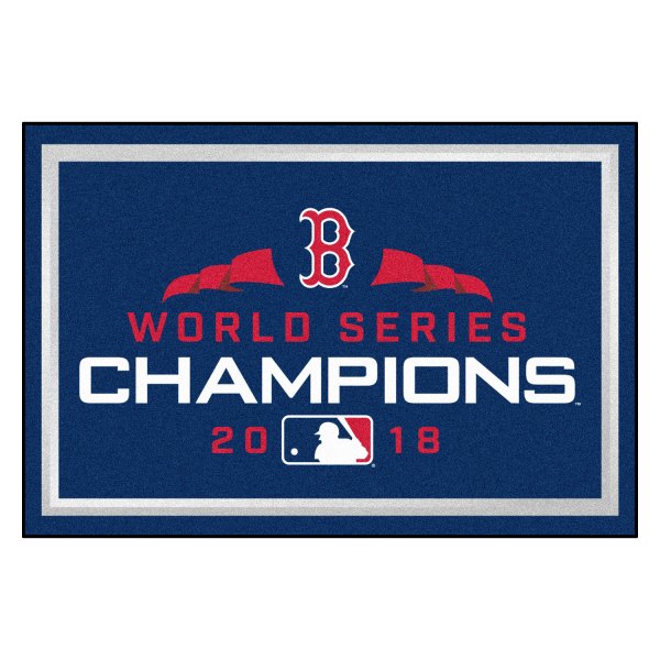 FanMats® - Boston Red Sox 60" x 96" Nylon Face Ultra Plush Floor Rug with "2018 World Series Champions" Logo