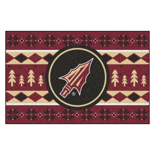 FanMats® - "Holiday Sweater" Florida State University 19" x 30" Nylon Face Starter Mat with "Spear" Logo &