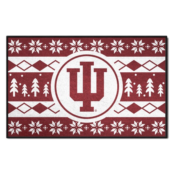 FanMats® - "Holiday Sweater" Indiana University 19" x 30" Nylon Face Starter Mat with "IU" Logo &