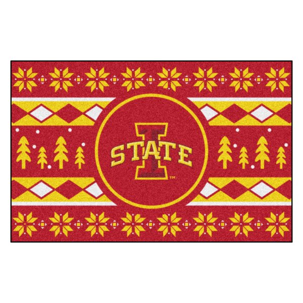 FanMats® - "Holiday Sweater" Iowa State University 19" x 30" Nylon Face Starter Mat with "I State" Logo &