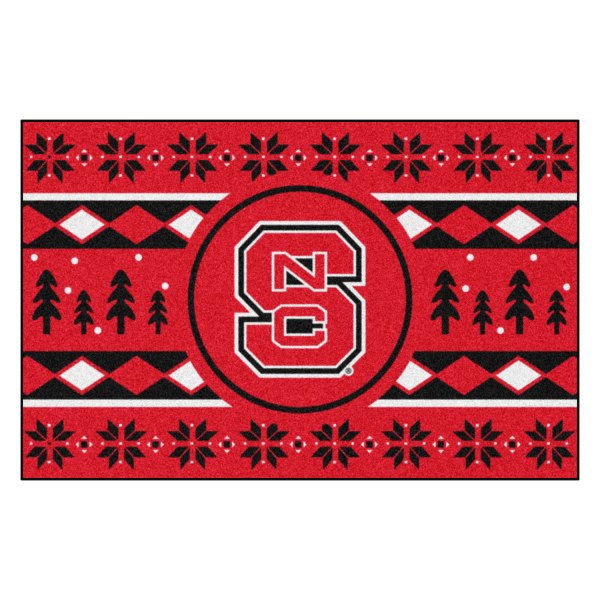 FanMats® - "Holiday Sweater" North Carolina State University 19" x 30" Nylon Face Starter Mat with "NCS" Primary Logo &