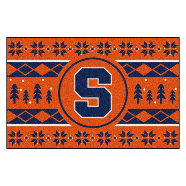 FanMats® - "Holiday Sweater" Syracuse University 19" x 30" Nylon Face Starter Mat with "Block S" Logo &