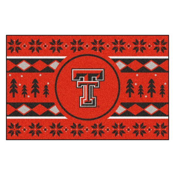 FanMats® - "Holiday Sweater" Texas Tech University 19" x 30" Nylon Face Starter Mat with "TT" Logo &
