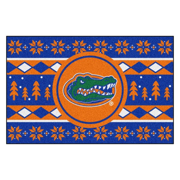 FanMats® - "Holiday Sweater" University of Florida 19" x 30" Nylon Face Starter Mat with "Gator" Logo &