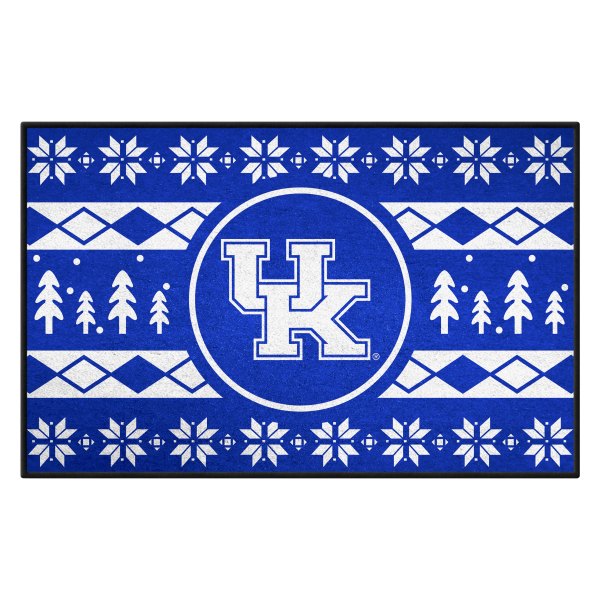 FanMats® - "Holiday Sweater" University of Kentucky 19" x 30" Nylon Face Starter Mat with "UK" Logo &