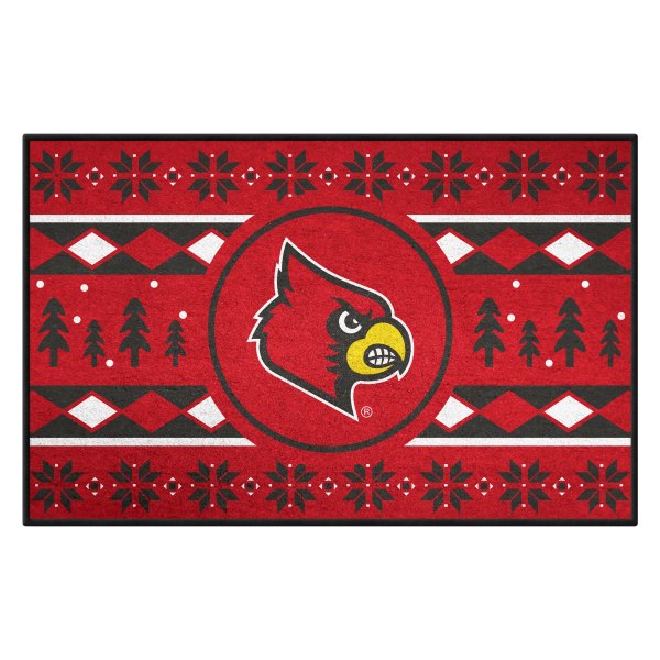 FanMats® - "Holiday Sweater" University of Louisville 19" x 30" Nylon Face Starter Mat with "Cardinal" Logo &