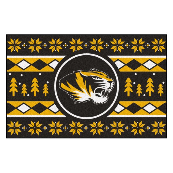 FanMats® - "Holiday Sweater" University of Missouri 19" x 30" Nylon Face Starter Mat with "Oval Tiger" Logo &