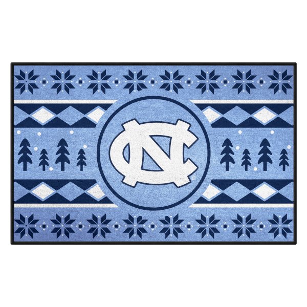 FanMats® - "Holiday Sweater" University of North Carolina (Chapel Hill) 19" x 30" Nylon Face Starter Mat with "NC" Logo &