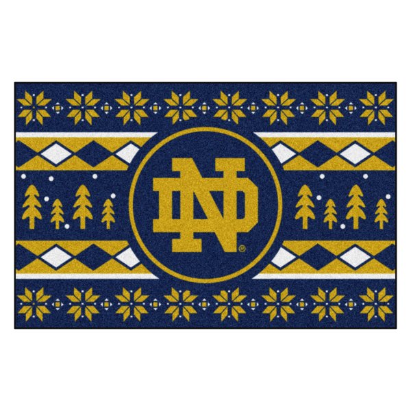 FanMats® - "Holiday Sweater" Notre Dame 19" x 30" Nylon Face Starter Mat with "ND" Logo &