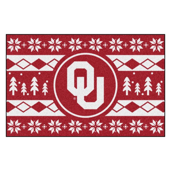 FanMats® - "Holiday Sweater" University of Oklahoma 19" x 30" Nylon Face Starter Mat with "OU" Logo &
