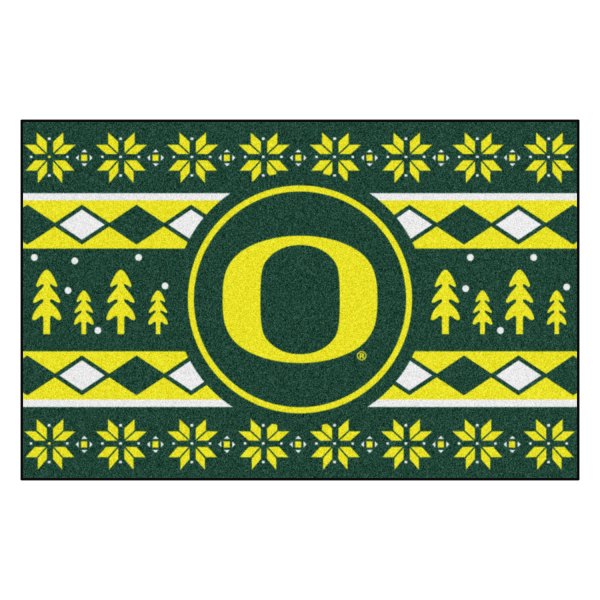 FanMats® - "Holiday Sweater" University of Oregon 19" x 30" Nylon Face Starter Mat with "O" Logo &