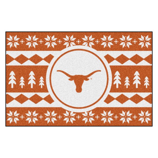 FanMats® - "Holiday Sweater" University of Texas 19" x 30" Nylon Face Starter Mat with "Longhorn" Logo &