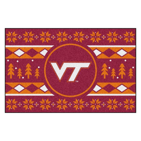 FanMats® - "Holiday Sweater" Virginia Tech 19" x 30" Nylon Face Starter Mat with "VT" Logo &