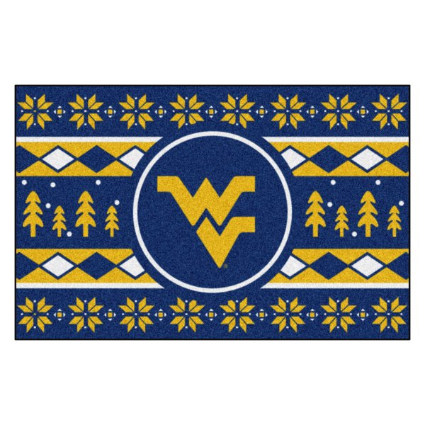 FanMats® - "Holiday Sweater" West Virginia University 19" x 30" Nylon Face Starter Mat with "WV" Logo &