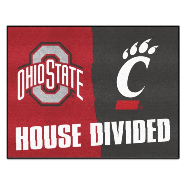 FanMats® - Ohio State University/University of Cincinnati 33.75" x 42.5" Nylon Face House Divided Floor Mat