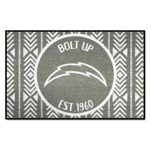 FanMats® - "Southern Style" Los Angeles Chargers 19" x 30" Nylon Face Starter Mat with "Lightening Bolt" Logo